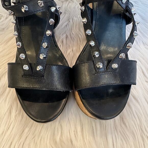 Marc Fisher Lorda Spike Leather Wedge Sandal - Picture 6 of 10